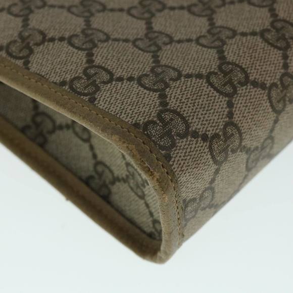 GUCCI GG Canvas Clutch Bag PVC Leather Beige Auth 54833 - Picture 16 of 16
